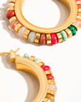 Capri 18K Gold Color Beaded Resort Hoop Earring