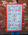 Floral Print Tea Towel - Blue