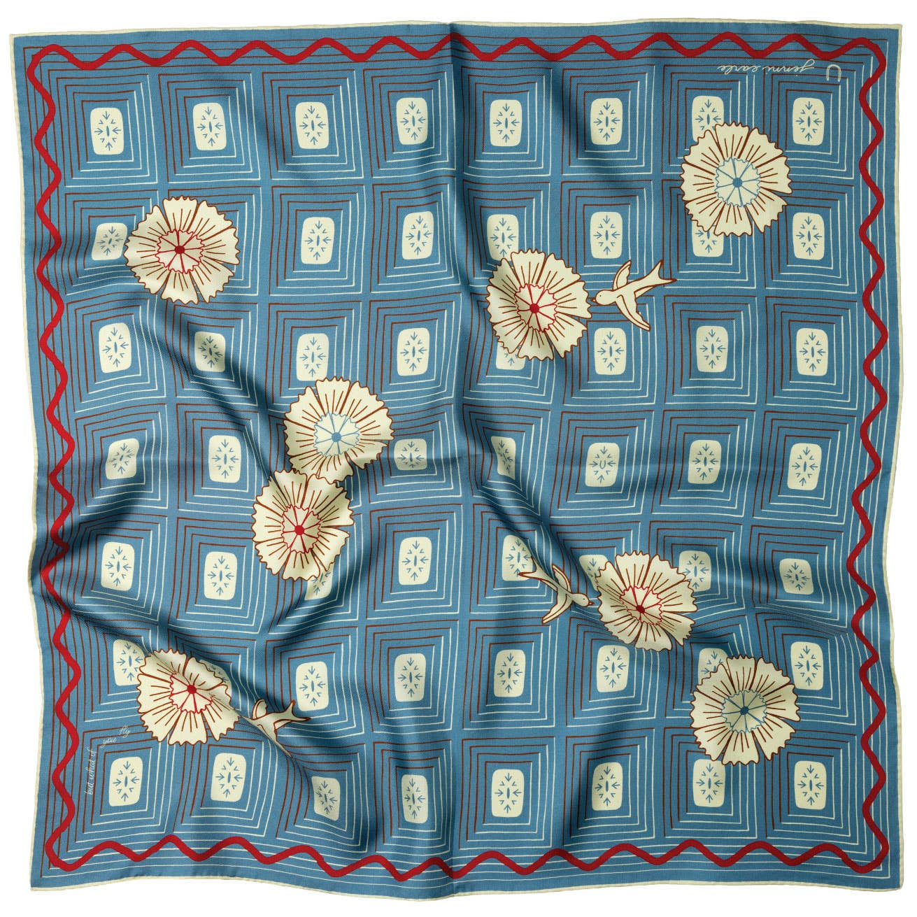 Silk Scarf - ‘But What if You Fly’ – Square Neck/Hair Scarf