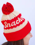 Red Snacks Pom pom hat