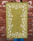 Floral Silhouette Tea Towel - Olive