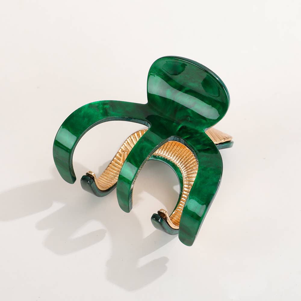 Jade Claw Clip | Small Octopus Metal Claw Clip