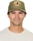 Electric Rainbow Trucker Hat in Olive
