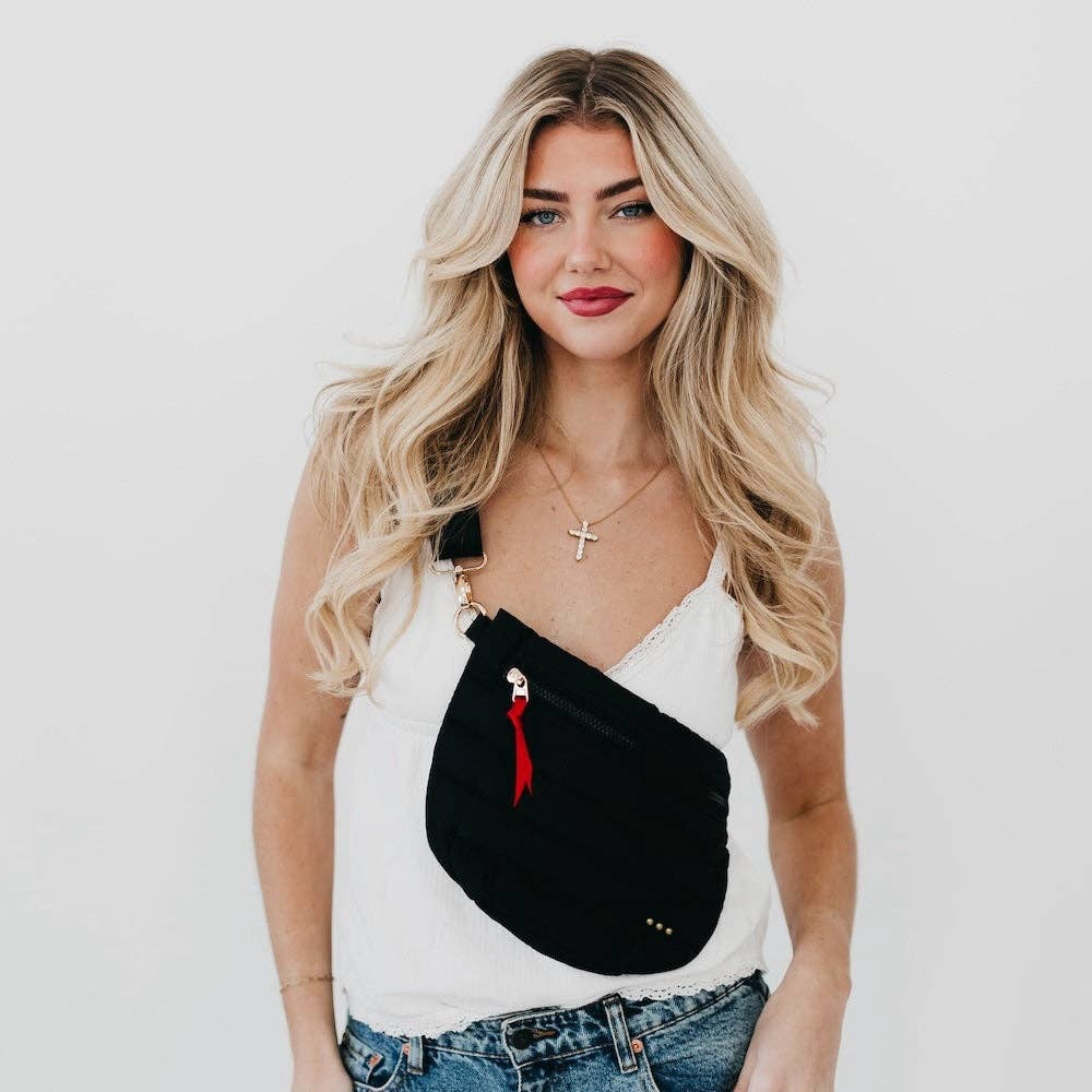 Jolie Puffer Black Bum Bag