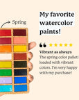 Spring Pans Set - 16 Watercolors | Ecofriendly | Lightfast
