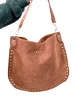 Rosalie Rivet Suede Hobo Bag