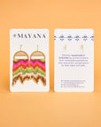 Beaded Handwoven Sweet Tart Stud Earrings (Blue)