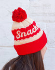 Red Snacks Pom pom hat