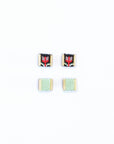 Beaded Handwoven Tulip Stud Pack (Cream/Tan)