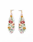 Beaded Handwoven Wildflower Fringe Earrings (Black)