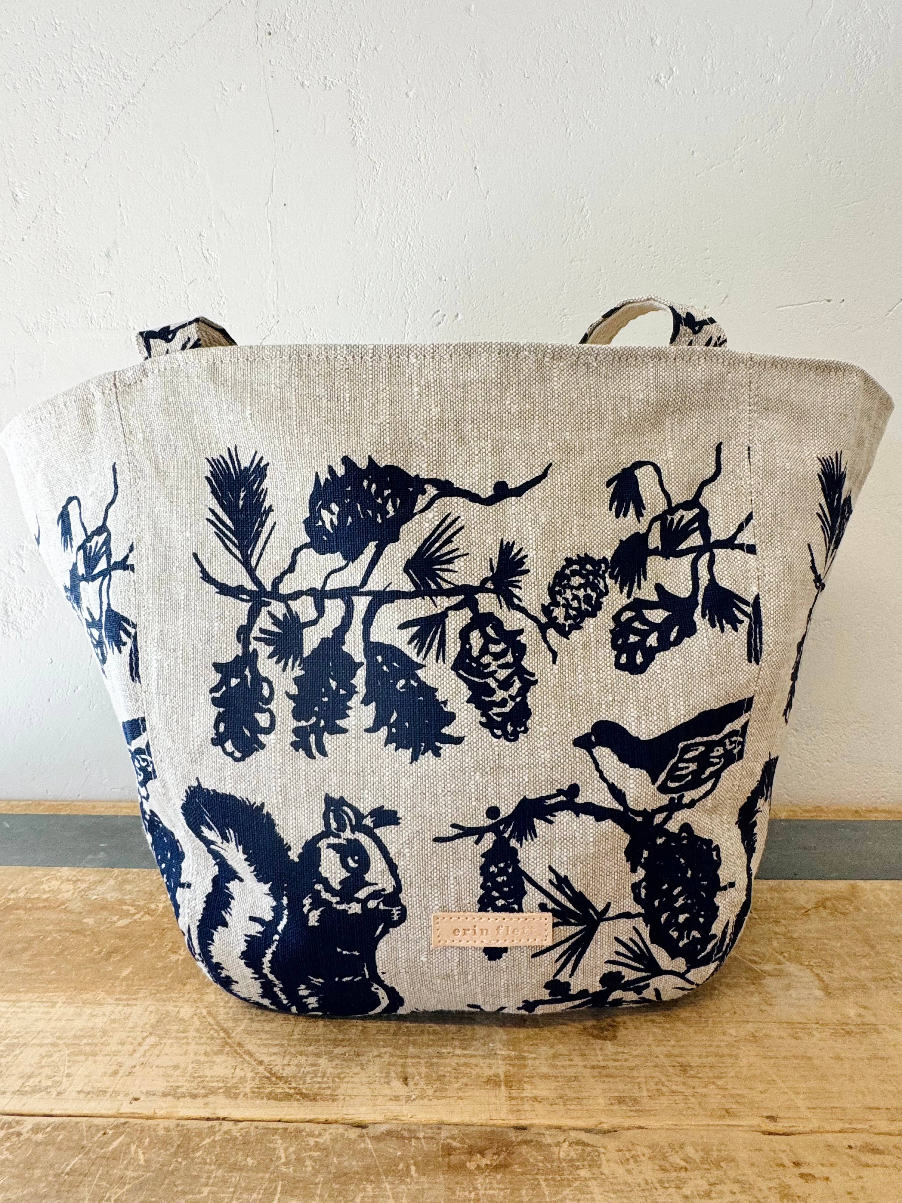 Pine Cone Heavy Linen Boho Tote Bag