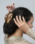 Artemisia Deep Claw - XL Large Hair Clip with Yellow Flowers