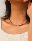 Estelle 18K Gold Non-Tarnish Beaded Multi Color Necklace