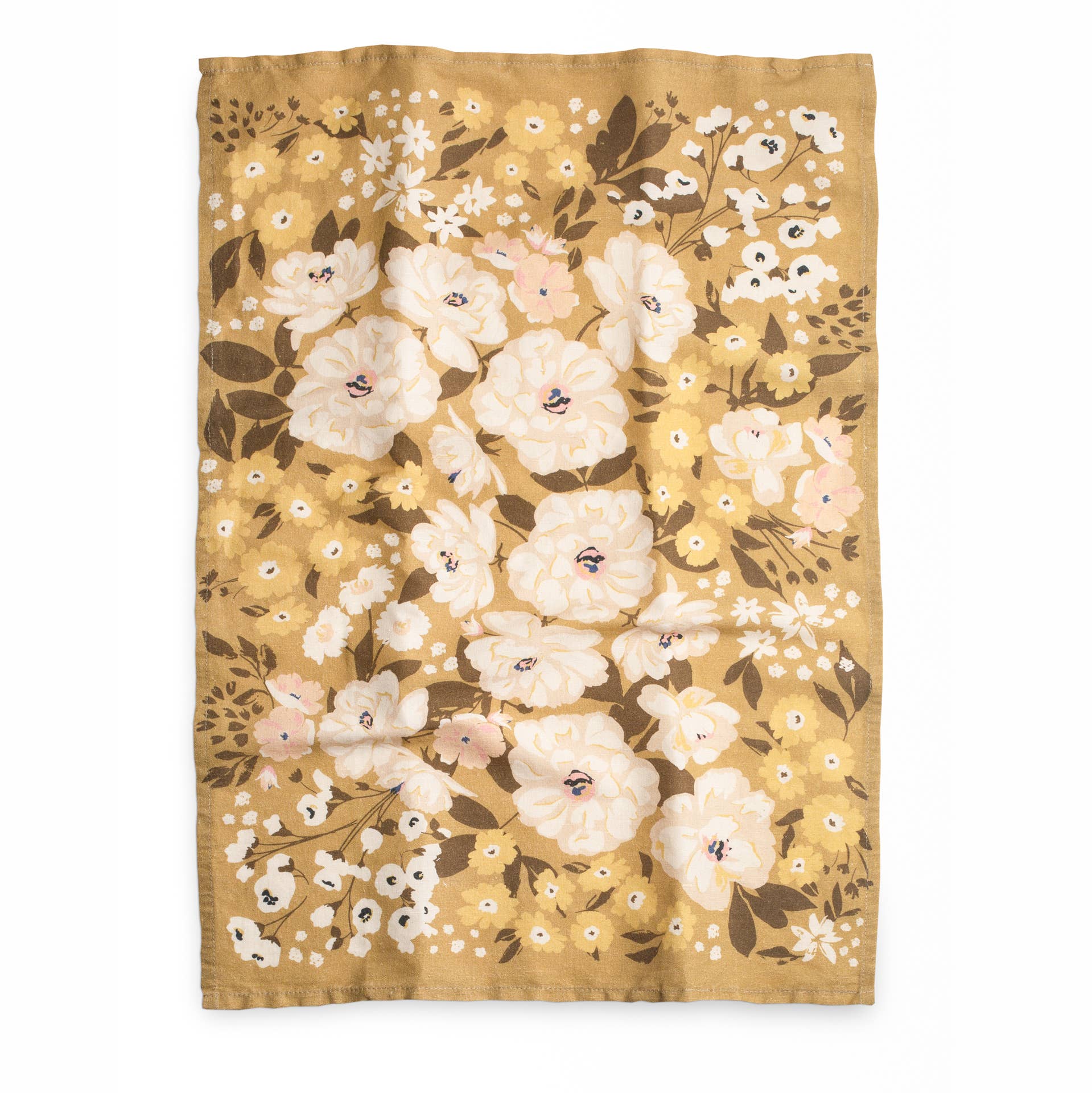 Homebody Cotton Linen Tea Towel | Gold Meadow Floral