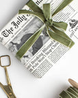 4pk Christmas Newspaper Gift Wrap Sheets - The Jolly Journal