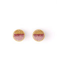 Beaded Handwoven Sweet Tart Stud Earrings (Blue)