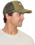 Electric Rainbow Trucker Hat in Olive