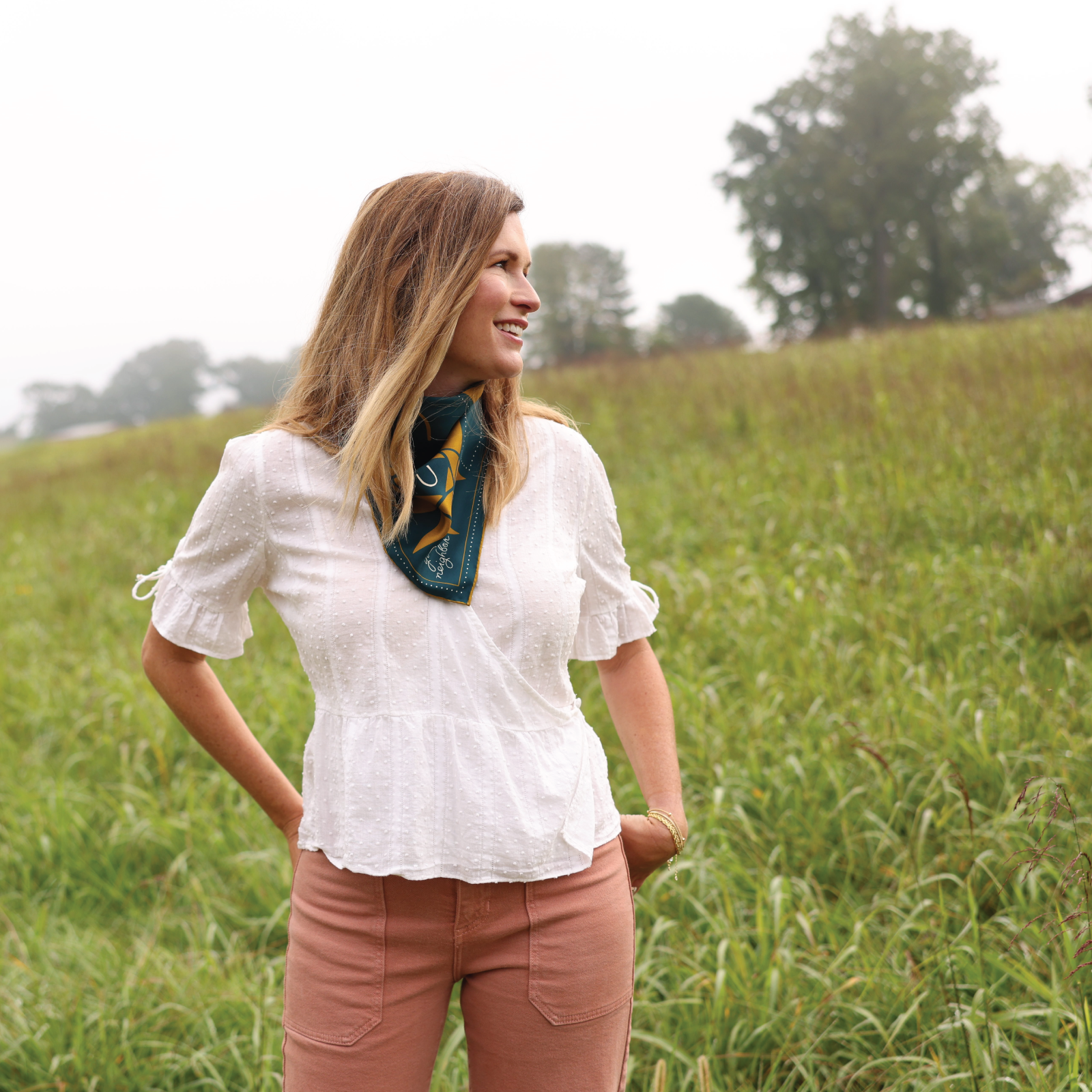 Silk Scarf - “Love Your Neighbor” - Square Neck &amp; Hair Scarf