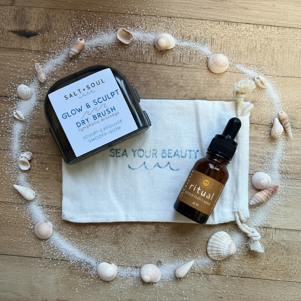 Lymphatic drainage face brush &amp; fountain of youth serum set