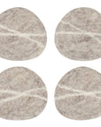 Striato Felt Wool Coasters Set of 4 - Flint