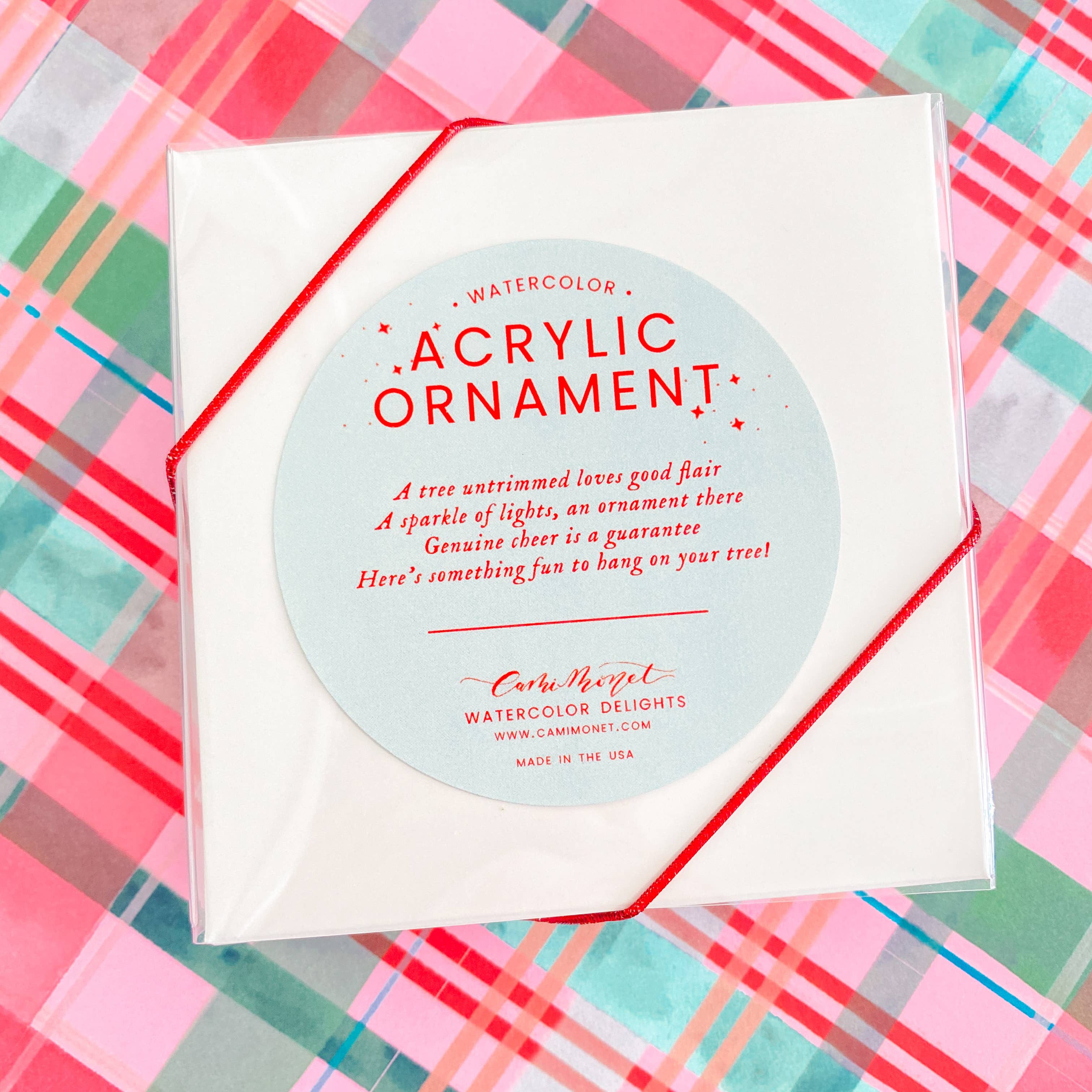 Pink Peppermint Chalet Gingerbread House Christmas Ornament