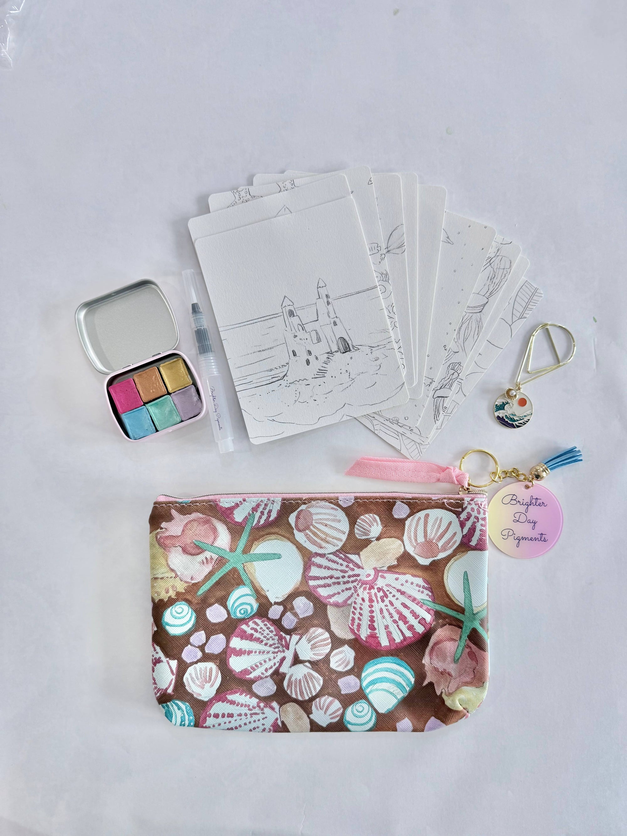 Shimmery Colors-Handmade Watercolor Postcard Painting Kit- Nancy Andruk Olson
