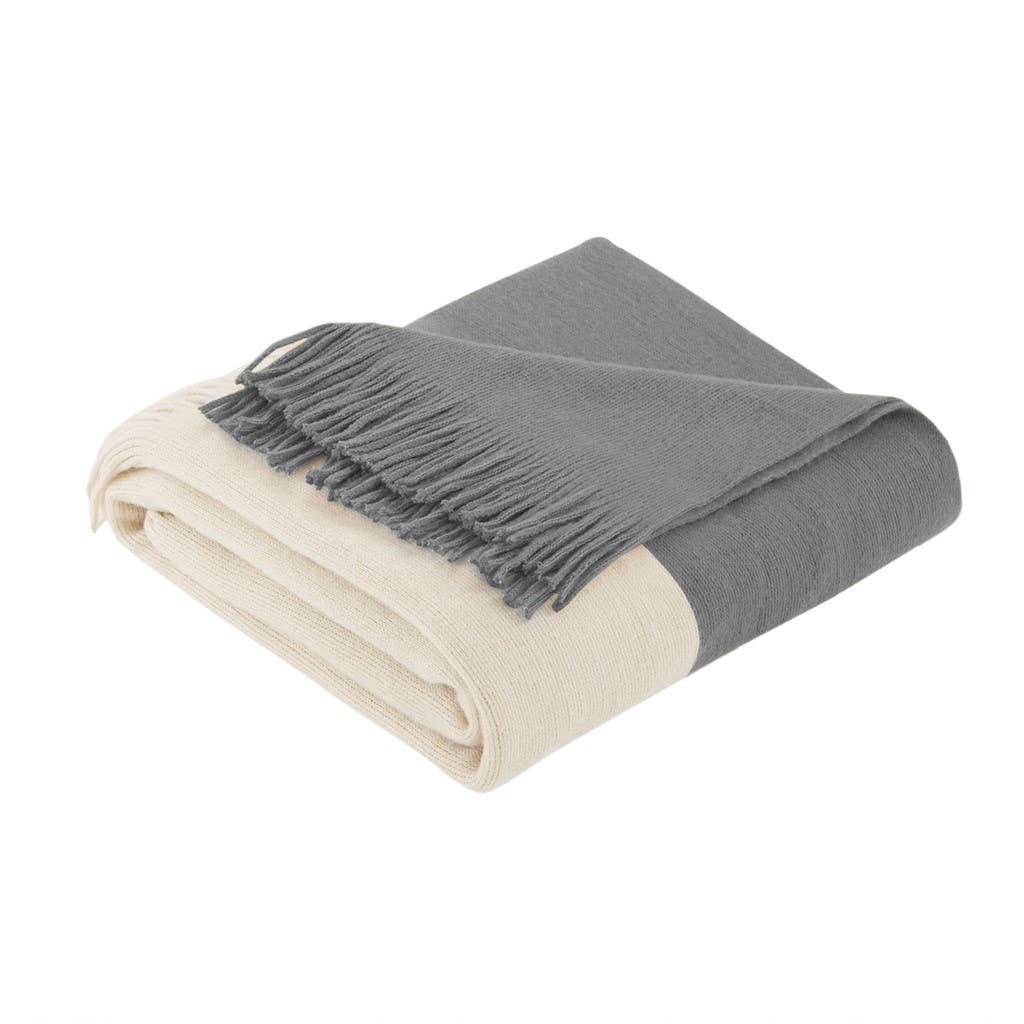 Cashmere-Like 50x60&quot; Fringed Throw Blanket: Yellow