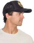 Electric Rainbow Trucker Hat in Black