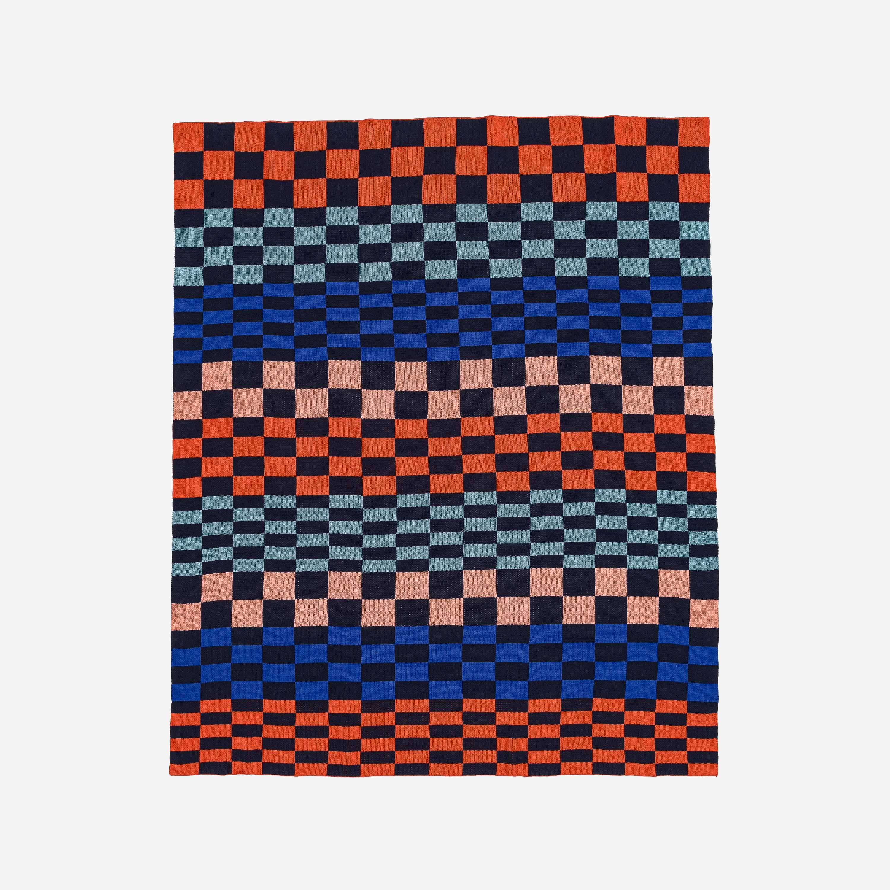 Mosaic Checkerboard Throw: Wine Red