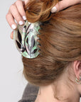 Bryony Floral XL Deep Women's Hair Claw Accessory in Cream