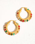 Capri 18K Gold Color Beaded Resort Hoop Earring