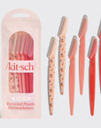 Recycled Plastic Dermaplaners 6pc Set - Asstd Cherry Blossom