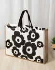 50pcs, 3 Sizes Classic Black Flower Non-woven Gift Bag