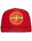 Electric Rainbow Trucker Hat Red