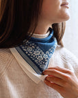 100% Silk Bandana Scarf -Santorini Floral China Blue Western