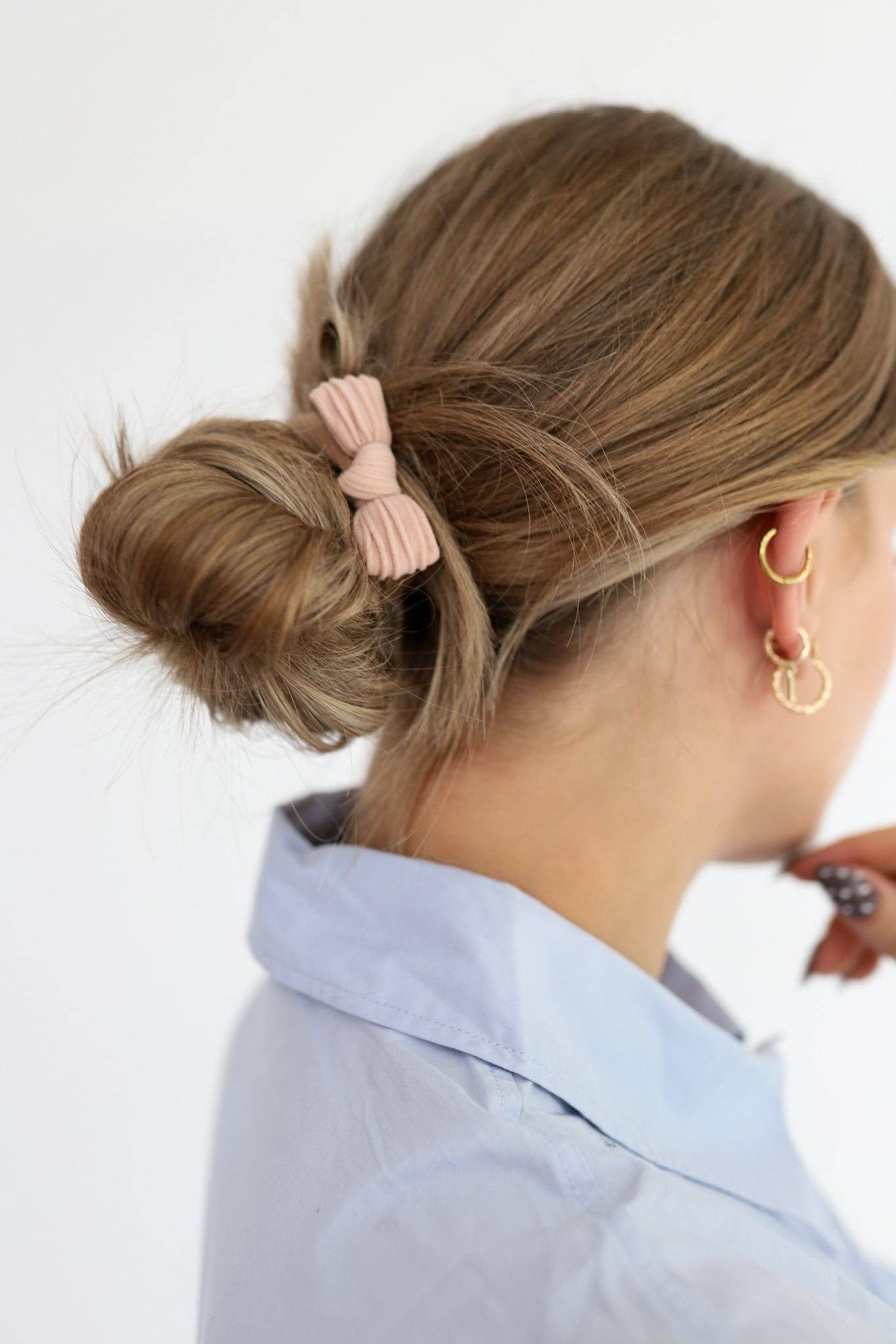 TWO TONED BOW SLICK BACK PONYTAILS (PACK OF 3)