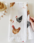 Chickens cotton flour sack tea towel
