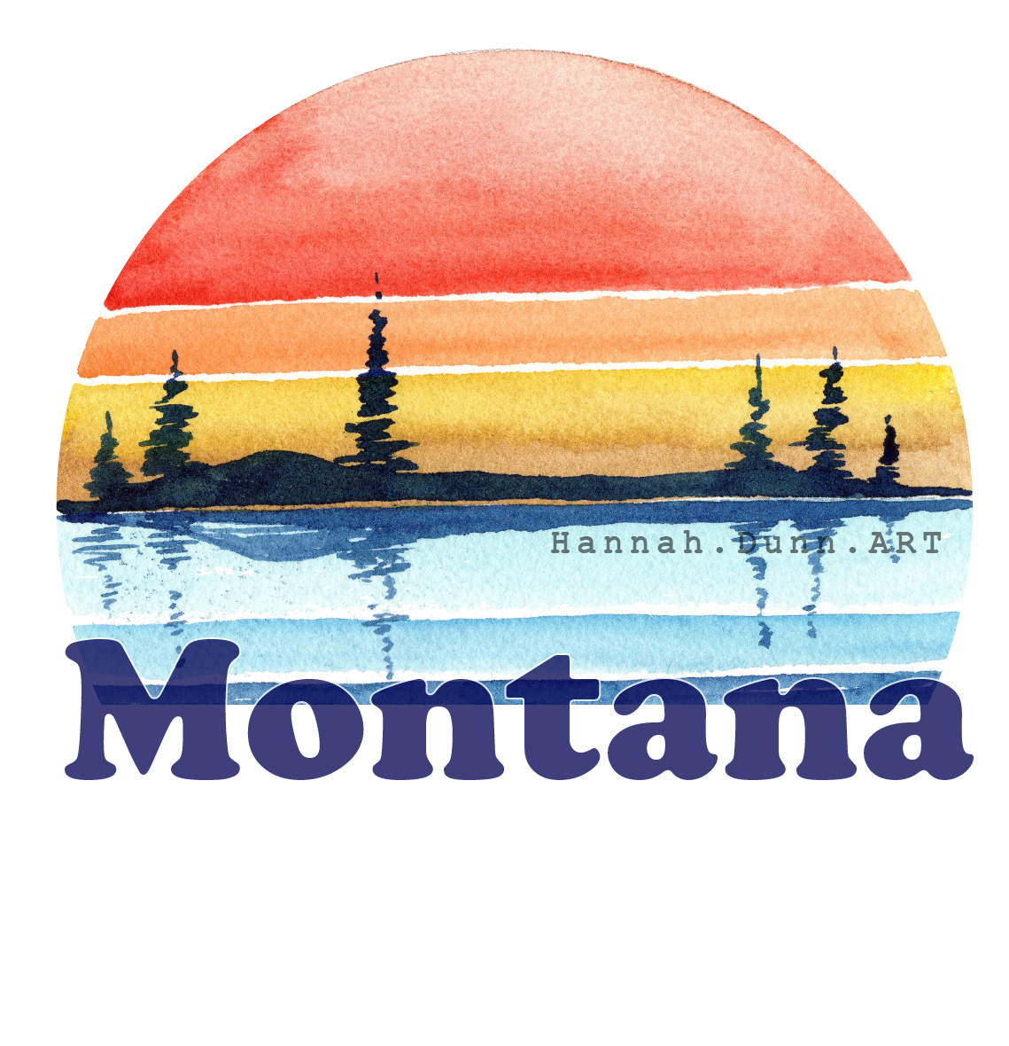 Montana sunrise 3&quot; decal