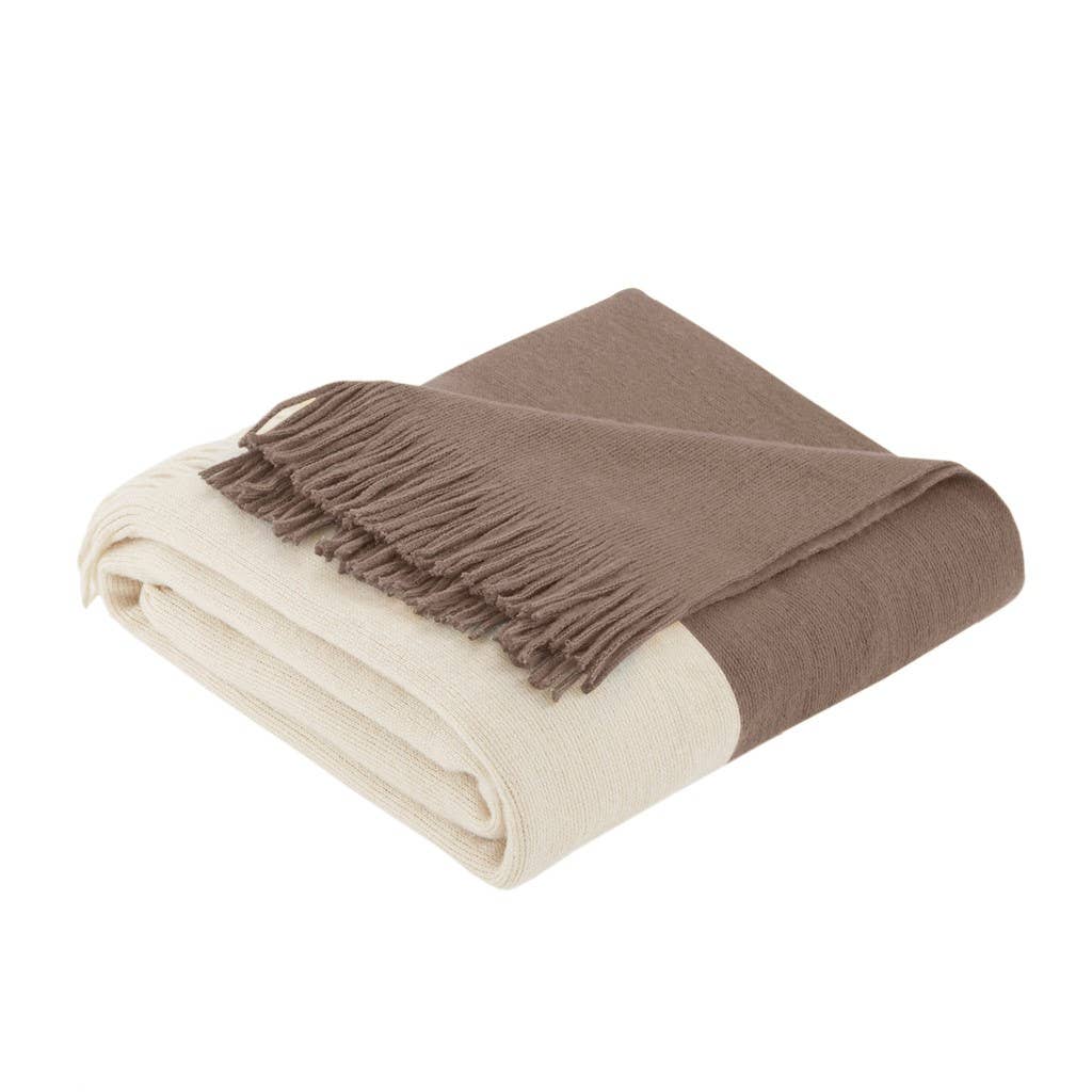 Cashmere-Like 50x60&quot; Fringed Throw Blanket: Yellow