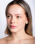 Beaded Handwoven Tulip Stud Pack (Cream/Tan)