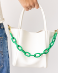 Celine Beaded Chain Link Bag & Phone Accessory Green