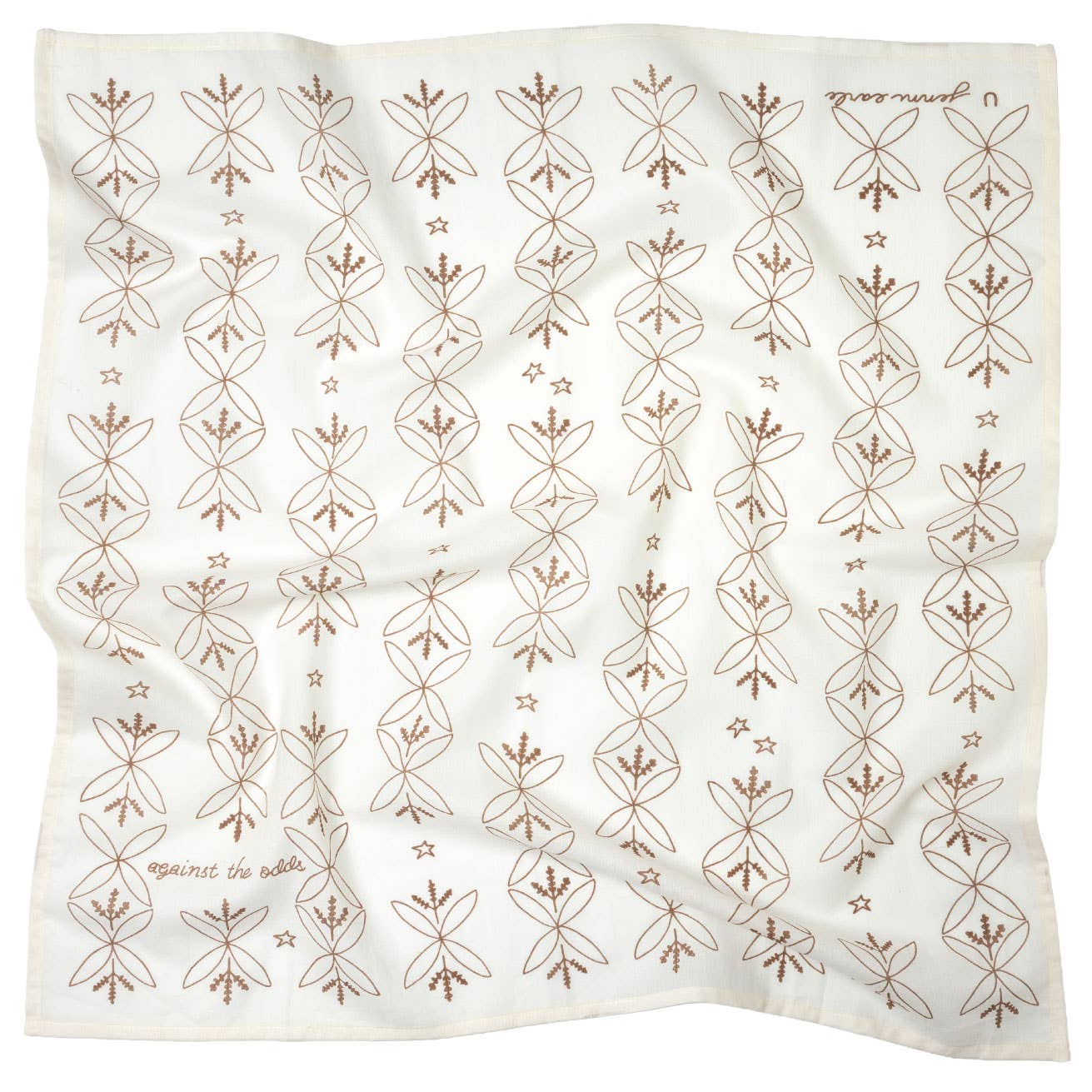 Cotton Voile Bandana “Against the Odds" - cream - Scarf