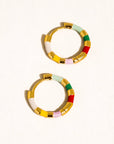 Avielle 18K Gold Vintage Enamel Hoop Earring
