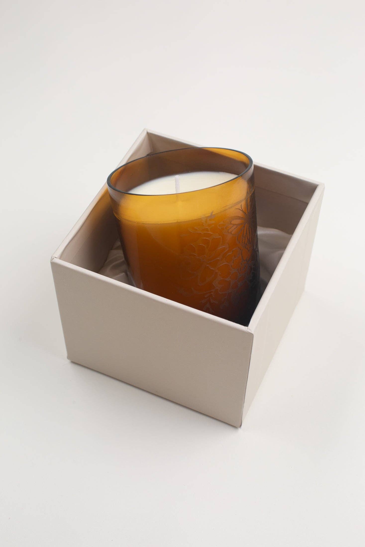 The Meadow Candle | Soy Wax Amber Glass Gold Foil Floral Box