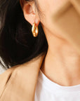 Darcy 18K Gold Non-Tarnish Oval Hoop Earring