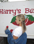 BLUE GINGHAM STRAWBERRY CHARM CLAW