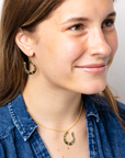 Madison Horseshoe Dangle Earrings Brass Wholesale