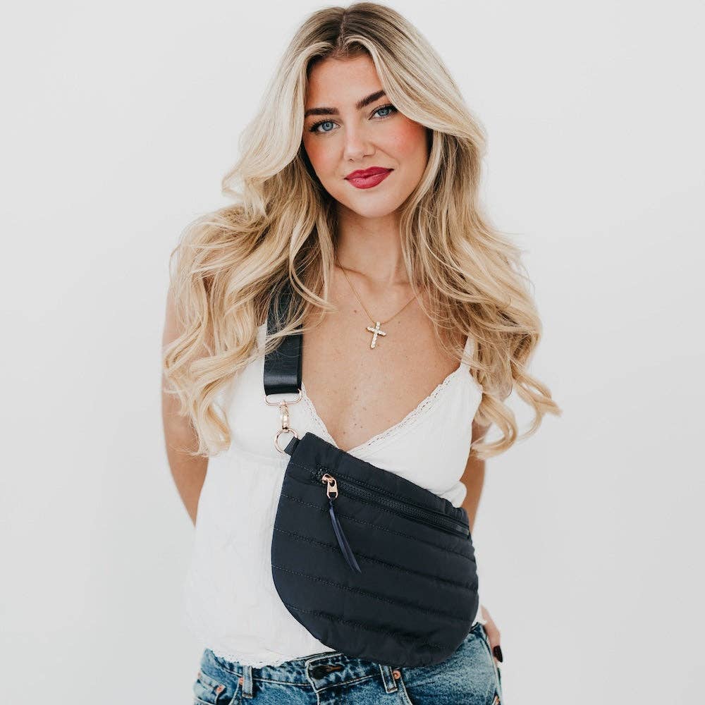 Jolie Puffer Black Bum Bag