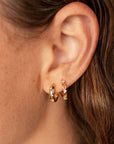 Charli Diamond & Gold Polka Dot Hoops