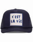 C'est La Vie Trucker Hat in Navy